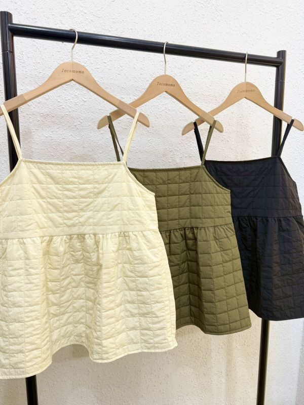 澎澎方格細肩罩衫 