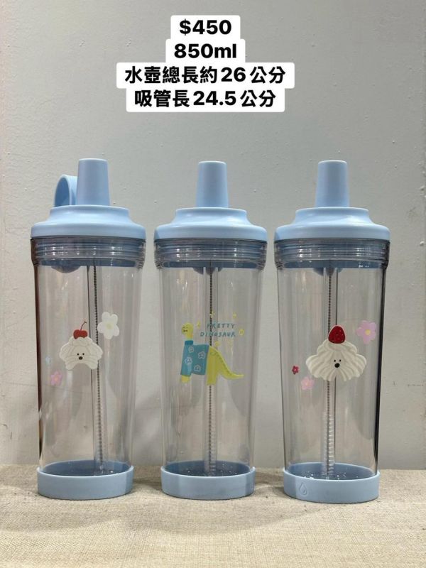 可愛透明吸管水壺 