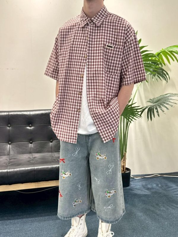 日系野餐格紋襯衫 