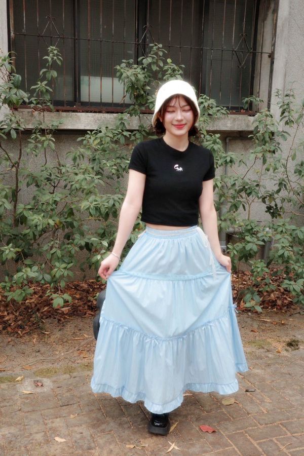 蕾絲小蝴蝶結長裙 