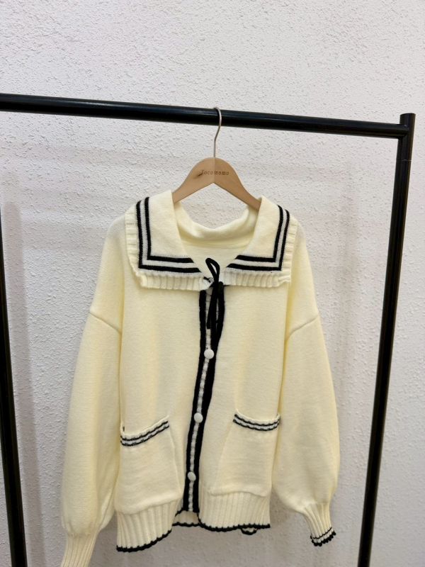 學院風水手領針織外套 