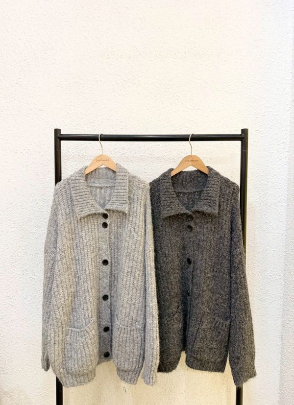 寬鬆毛毛針織外套 