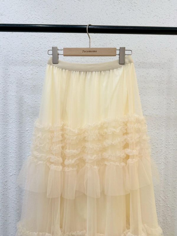 氣質抓皺層次紗裙 