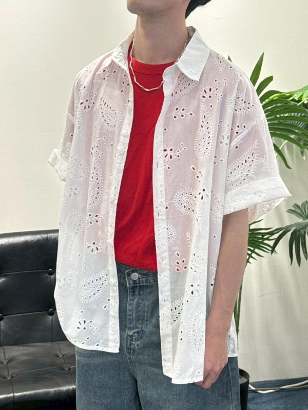 變形蟲雕花襯衫 