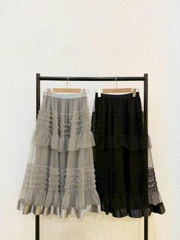 氣質抓皺層次紗裙 