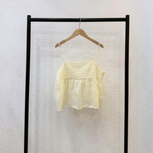 花花刺繡細肩罩衫 