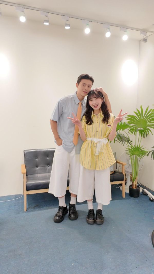 夏日糖果色條紋襯衫 