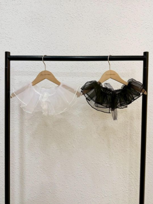 溫柔綁帶霧紗領片 