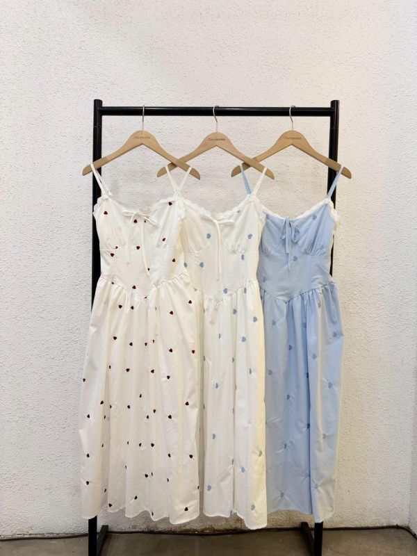 少女愛心收腰長洋裝 