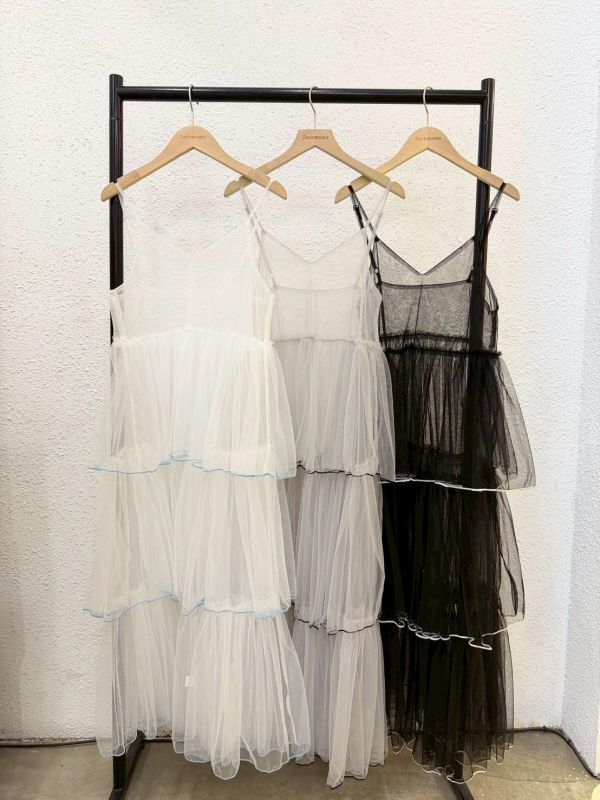 撞色層次網紗罩衫 