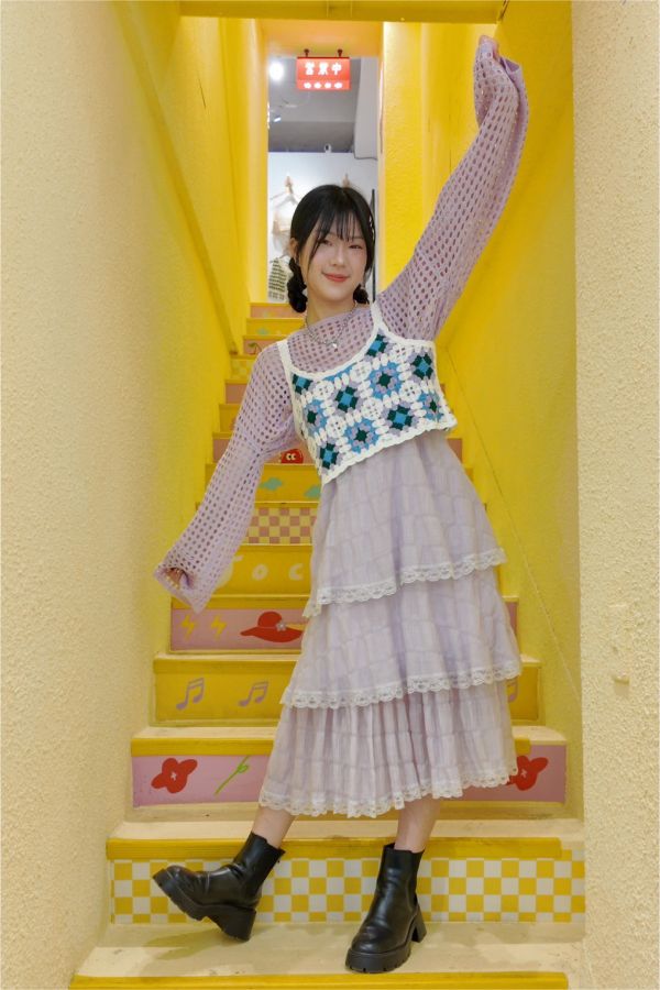 法式蕾絲細肩帶洋裝 