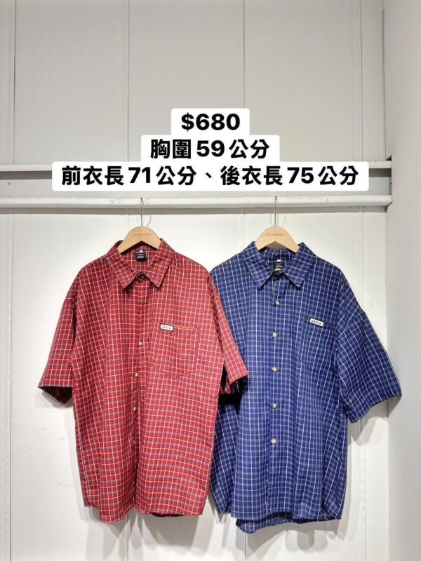 美式復古格紋襯衫 