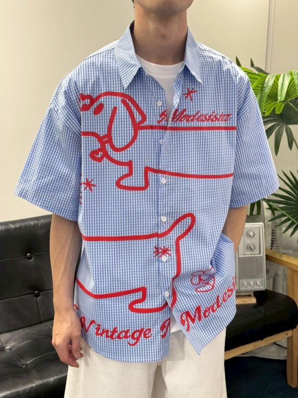 美式線條臘腸狗襯衫 
