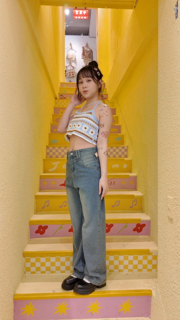 小花花綁帶小背心 
