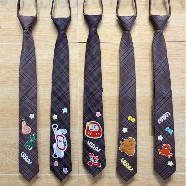 深巧暗紋拉鍊長領帶 