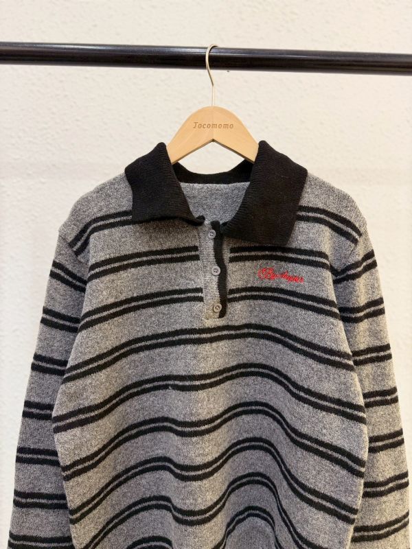 日常襯衫領條紋毛衣 