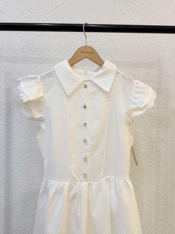 學院風荷葉袖短洋裝 