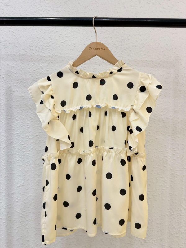 圓點點荷葉邊罩衫 