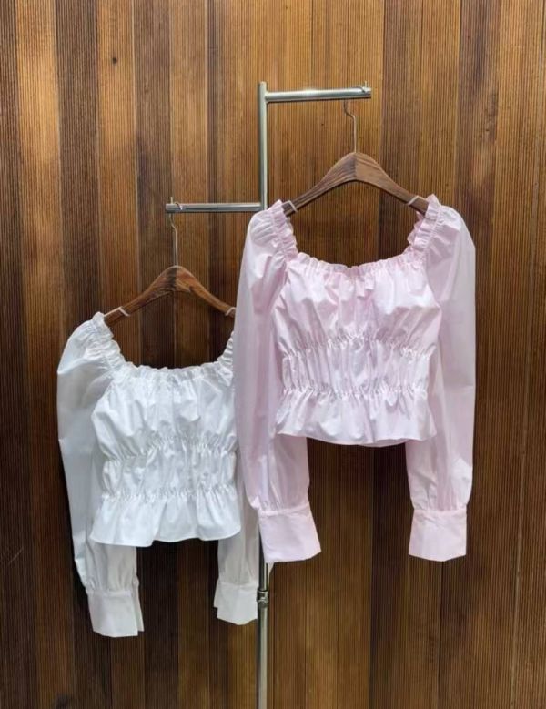 〖預購＋現貨〗正韓版春夏公主袖腰部顯瘦上衣 