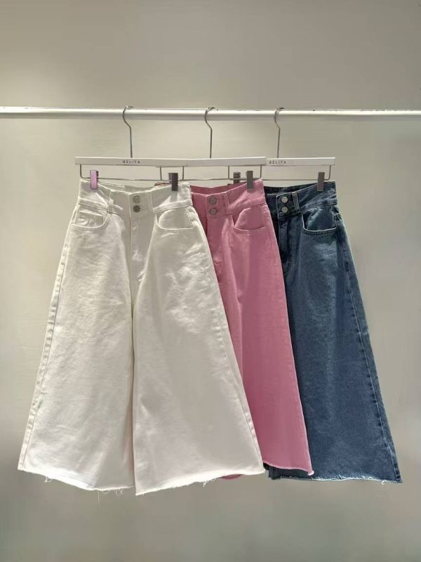 〖預購＋現貨〗正韓版高腰八分顯瘦擴腿褲 