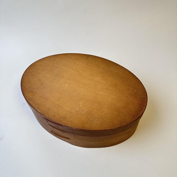 柚木色橢圓夏克木盒 