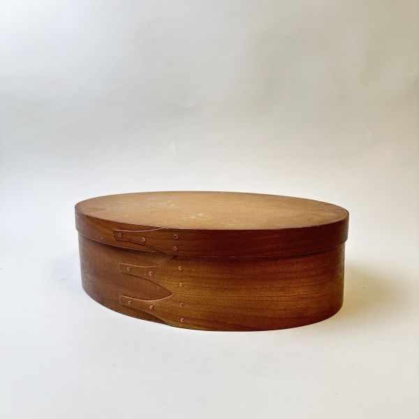 柚木色橢圓夏克木盒 
