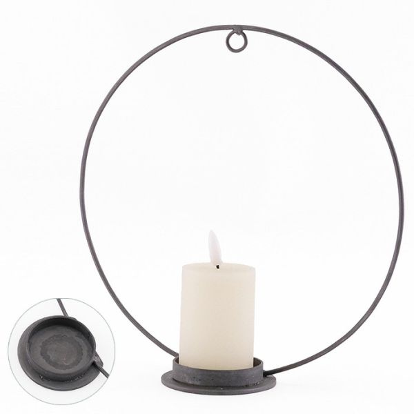 金屬可吊掛環型燭台/置物架 