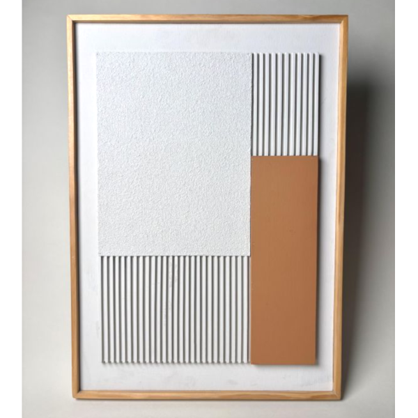 C 白灰橙色幾何抽象掛畫 