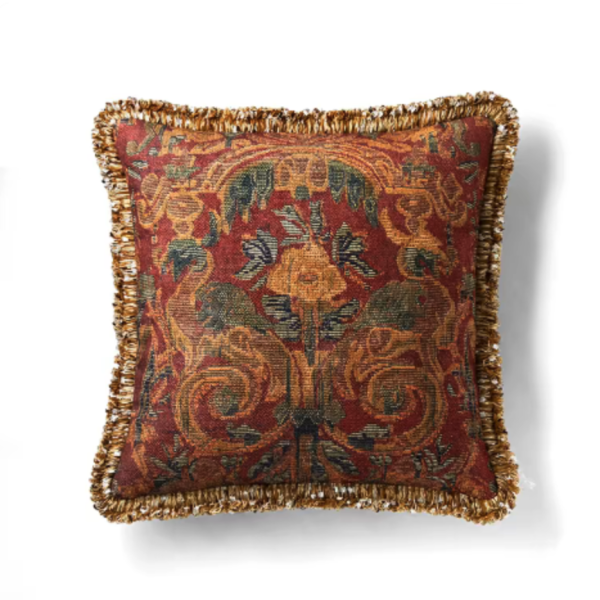 古典花紋流蘇抱枕 