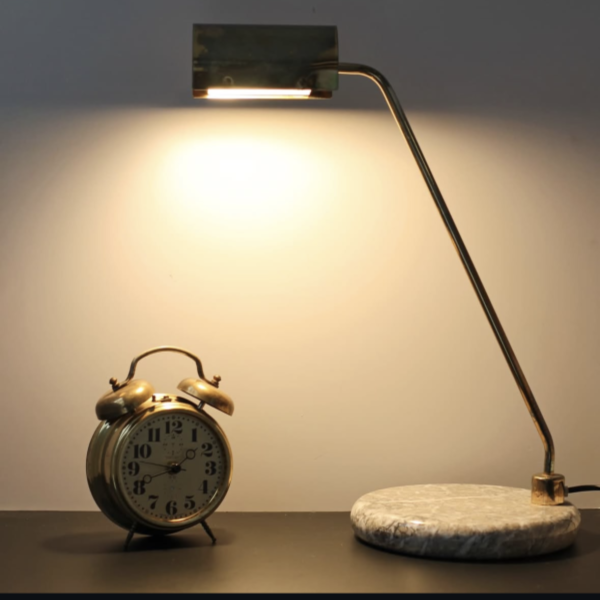 大理石座銅桌燈 