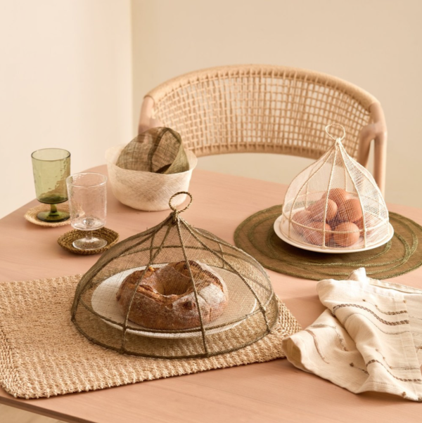 橫向織紋米白棉麻餐墊 