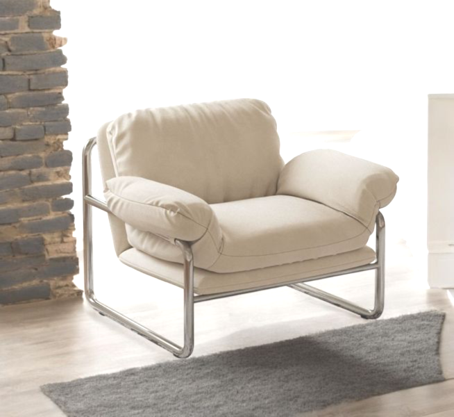 白絨布鋼管單椅 