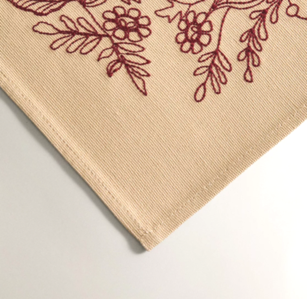 米色紅織紋餐墊 