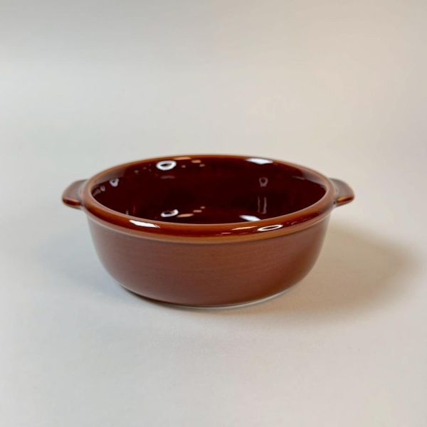 紅棕陶碗 