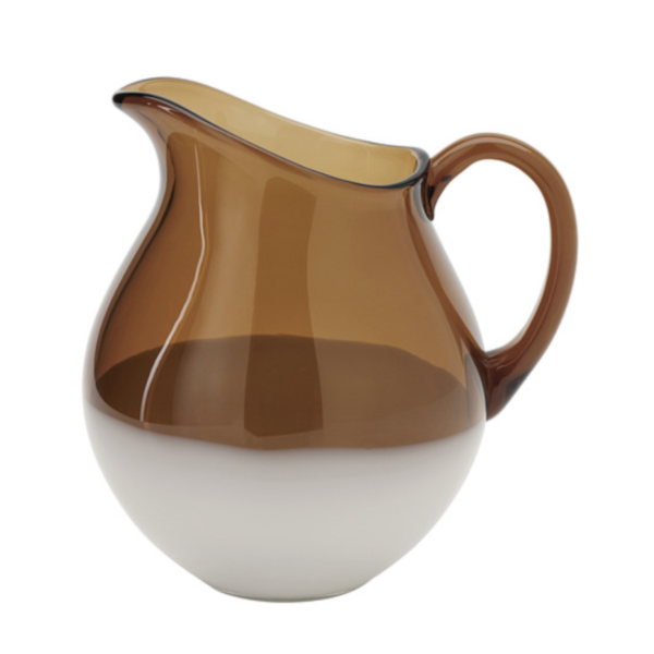 棕乳白雙色玻璃壺 