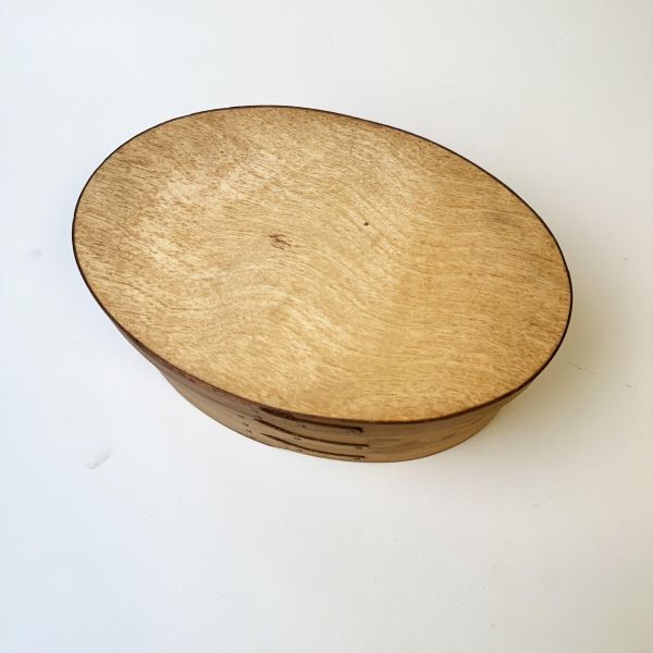 淺木色橢圓夏克木盒 