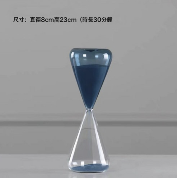 藍透明雙色玻璃沙漏 兩種尺寸 