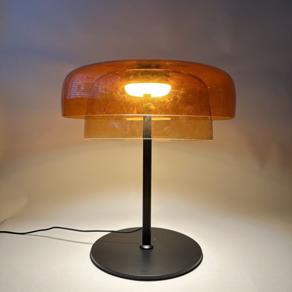 雙層橘色玻璃桌燈 