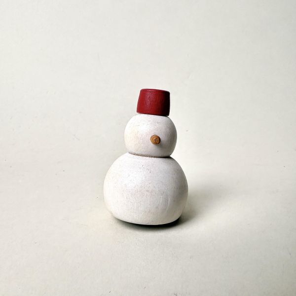 紅帽木製雪人擺飾 