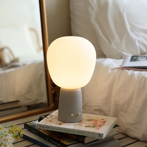 白玉玻璃無線桌燈 