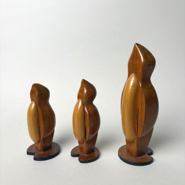 木製企鵝擺飾組 