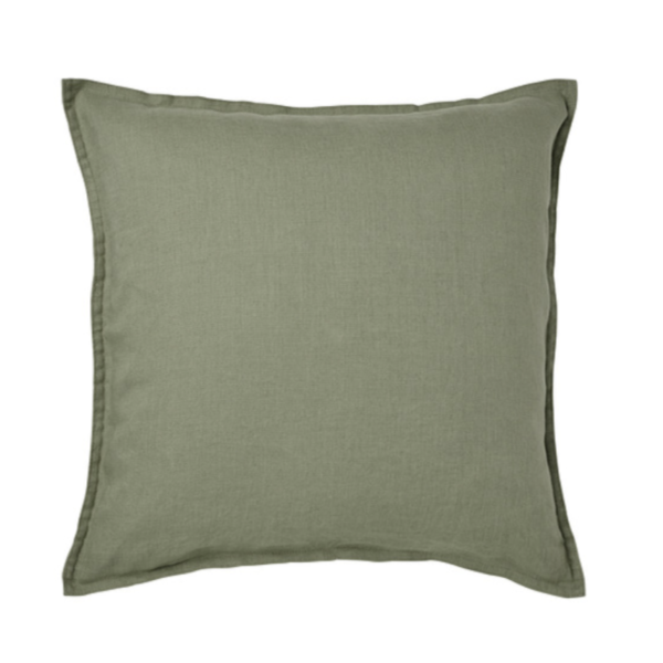灰綠色亞麻抱枕 