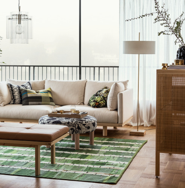 C 鍍銅洞石座落地燈 