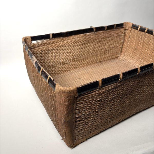 早期長型收納竹籃 