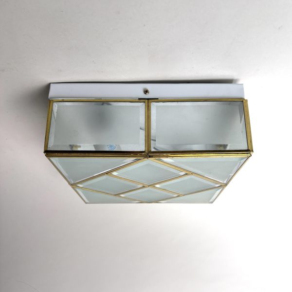 鑲嵌菱格紋玻璃壁燈/吸頂燈 