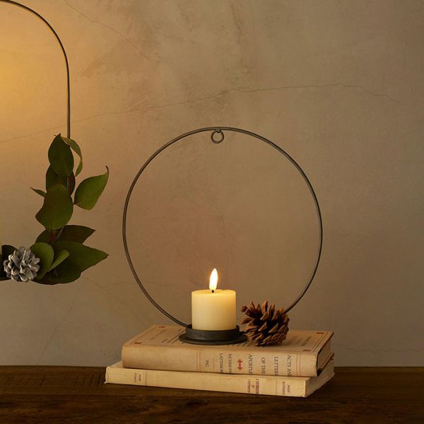 金屬可吊掛環型燭台/置物架 