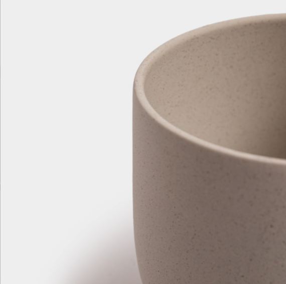 大地灰附架陶瓷盆器 