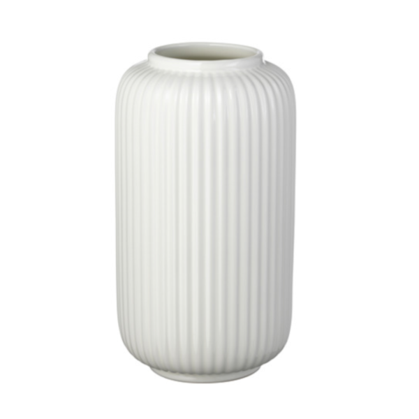 直紋乳白花瓶 