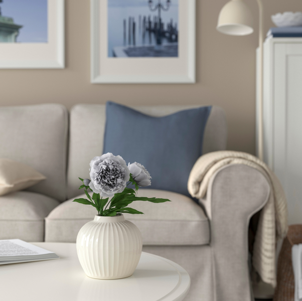 乳白釉直紋胖花瓶 