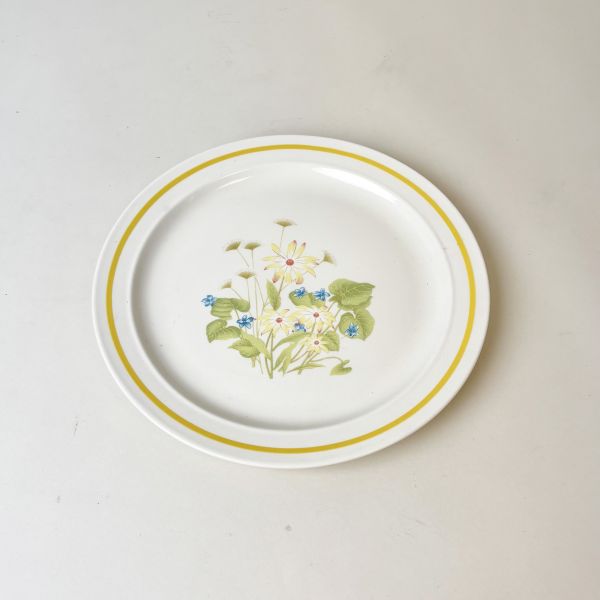 黃色花卉陶瓷圓盤 